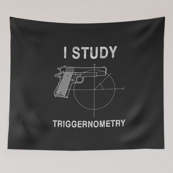 Item preview, I Study Triggernometry Gun Firearm Veteran Bear Arms Funny Pun Veteran Soldier Math Trigonometry Shooting Range Mathematics designed and sold by gkao.
