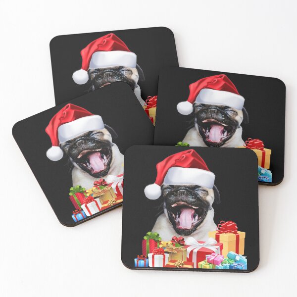 Item preview, Cute Pug Santa Hat Presents Image Funny Dog Christmas Gift designed and sold by DamnCoolStuff.