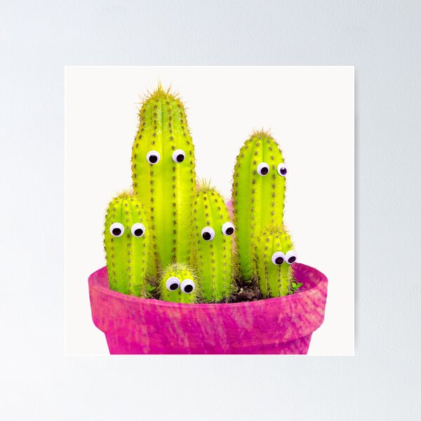 Item preview, Cactus family in a plantpot with eyes designed and sold by GaryDobson.