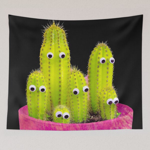 Item preview, Cactus family in a plantpot with eyes designed and sold by GaryDobson.