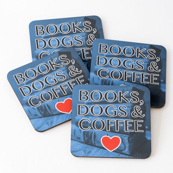 Item preview, BOOKS, DOGS, & COFFEE in BLUE Photo Art designed and sold by EdwardMonet.