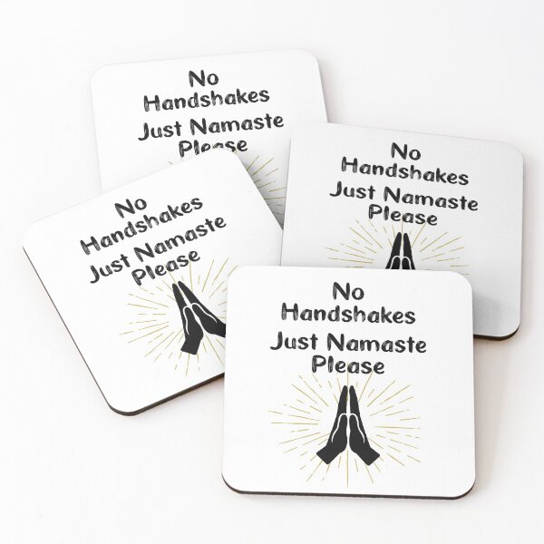 Item preview, No Handshakes. Just Namaste Please. Warning Poster. Coronavirus designed and sold by onlytopdesigns.