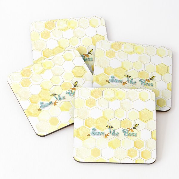 Item preview, Save the Bees - Watercolor bees, flowers, honeycomb  designed and sold by Cheryl Graham.