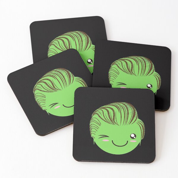 Item preview, Cute face with hair - Green 2 designed and sold by Viola-Design.
