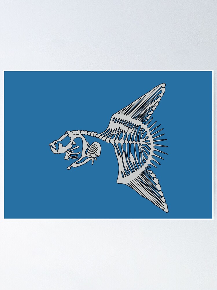 sun fish skeleton print! Poster for Sale by Itscharliig