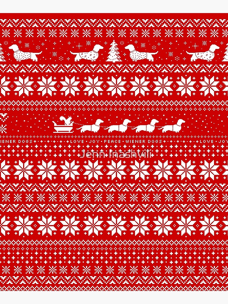Disover Dachshunds Christmas Sweater Pattern Kitchen Apron