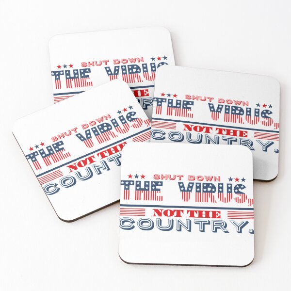 Item preview, Shut Down The Virus Not The Country Red White Blue USA American Flag Text Design designed and sold by Sunny Collections.