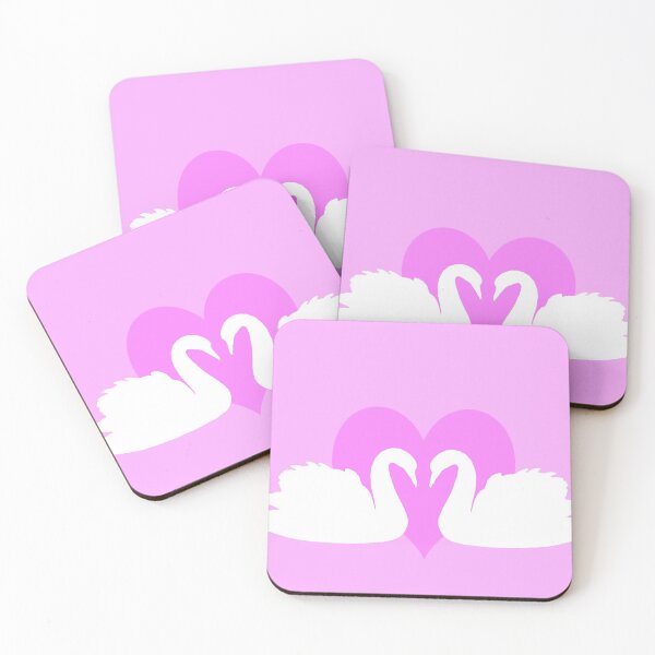 Item preview, Swans in love pink designed and sold by MarketVisionAV.