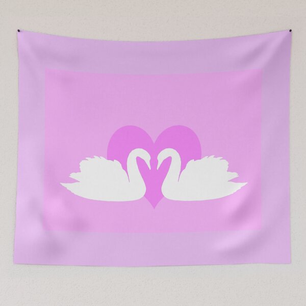 Item preview, Swans in love pink designed and sold by MarketVisionAV.