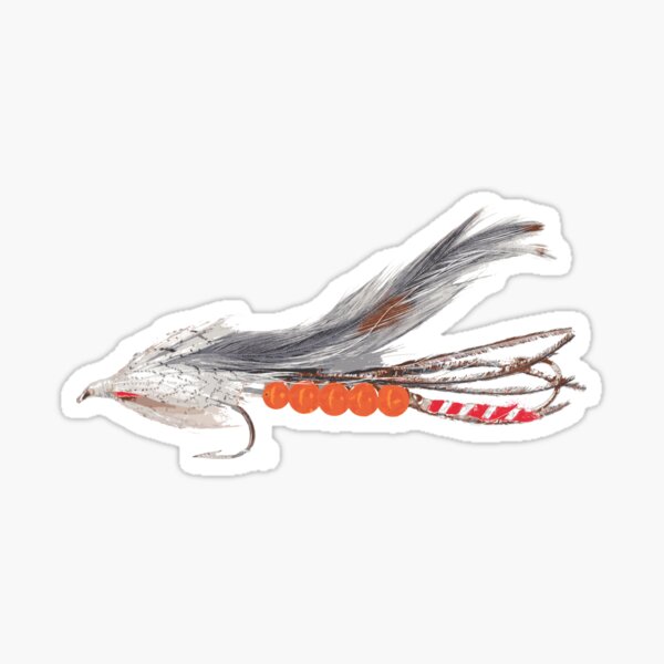 Beaded Grey Ghost Fishing Lure Sticker