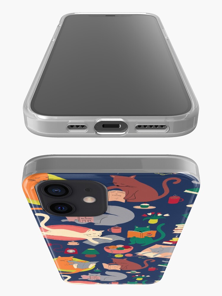 Alternate view of Cosy cats reading - cute cat pattern by Cecca Designs iPhone Case & Cover