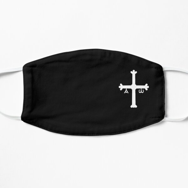 Cruz de Asturias España blanca mini Mascarilla plana