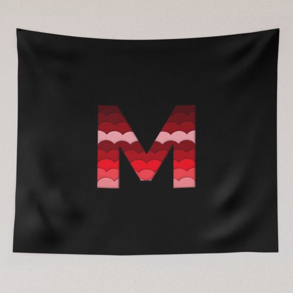 Item preview, The letter - M - Alphabet Series in Red Pattern designed and sold by SimplePickUps.