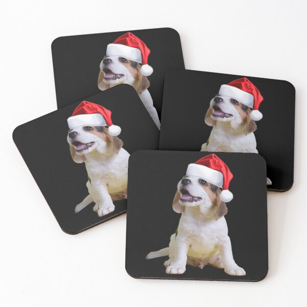Item preview, Cute Puppy Shirt Santa Hat Image Funny Dog Christmas Gift designed and sold by DamnCoolStuff.