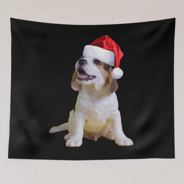 Item preview, Cute Puppy Shirt Santa Hat Image Funny Dog Christmas Gift designed and sold by DamnCoolStuff.