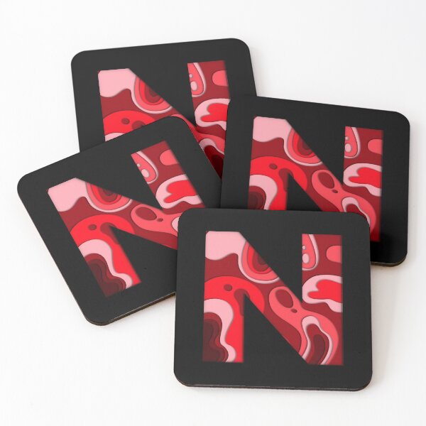 Item preview, The letter - N - Alphabet Series in Red Pattern designed and sold by SimplePickUps.