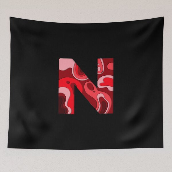Item preview, The letter - N - Alphabet Series in Red Pattern designed and sold by SimplePickUps.