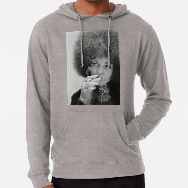 Angela Davis Smoking Lightweight Hoodie