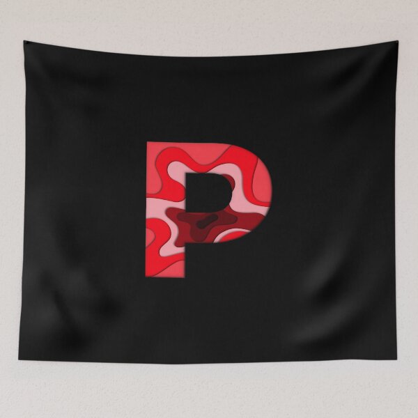 Item preview, The letter - P - Alphabet Series in Red Pattern designed and sold by SimplePickUps.