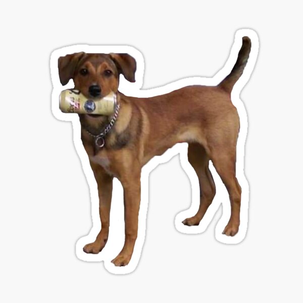 Beer Drinking Dog Sticker