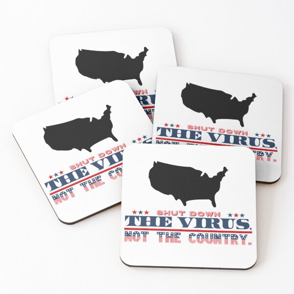 Item preview, Shut Down The Virus Not The Country Red White Blue USA American Silhouette Text Design designed and sold by Sunny Collections.