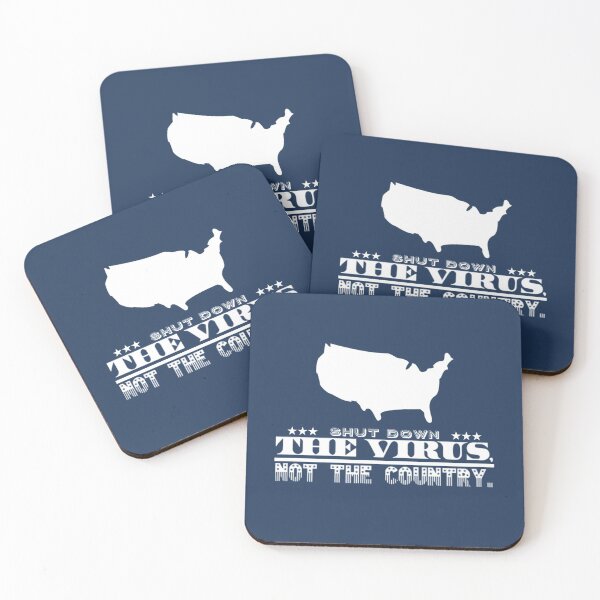 Item preview, Shut Down The Virus Not The Country White Blue USA American Silhouette Text Design designed and sold by Sunny Collections.