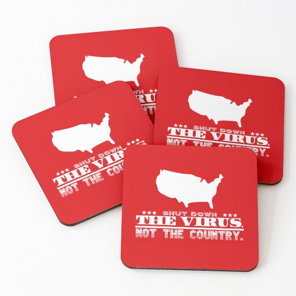 Item preview, Shut Down The Virus Not The Country White Red USA American Silhouette Text Design designed and sold by Sunny Collections.