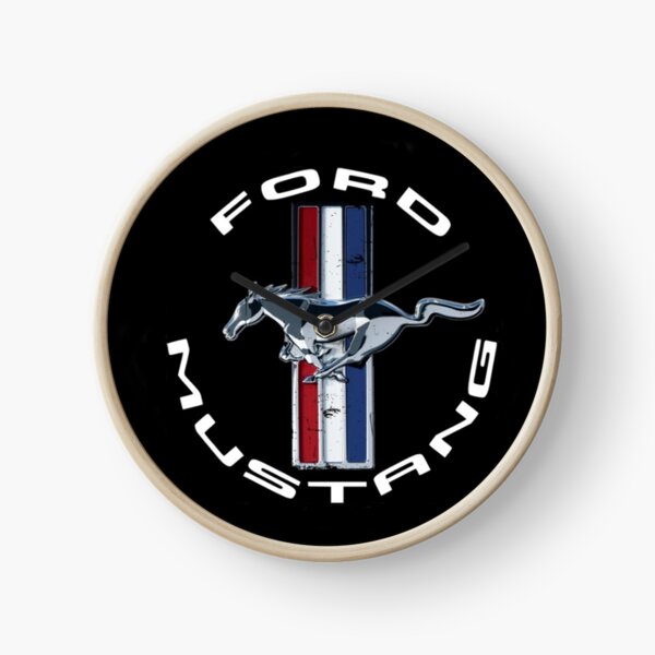 Ford Mustang Vintage Logo Clock