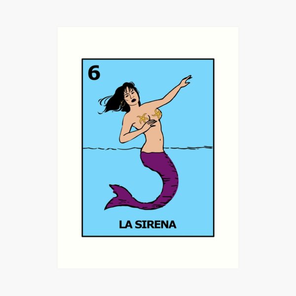 Lotería Mexicana - La Sirena - High resolution image. Illustration about  mexicana, attractive, high, haired, …