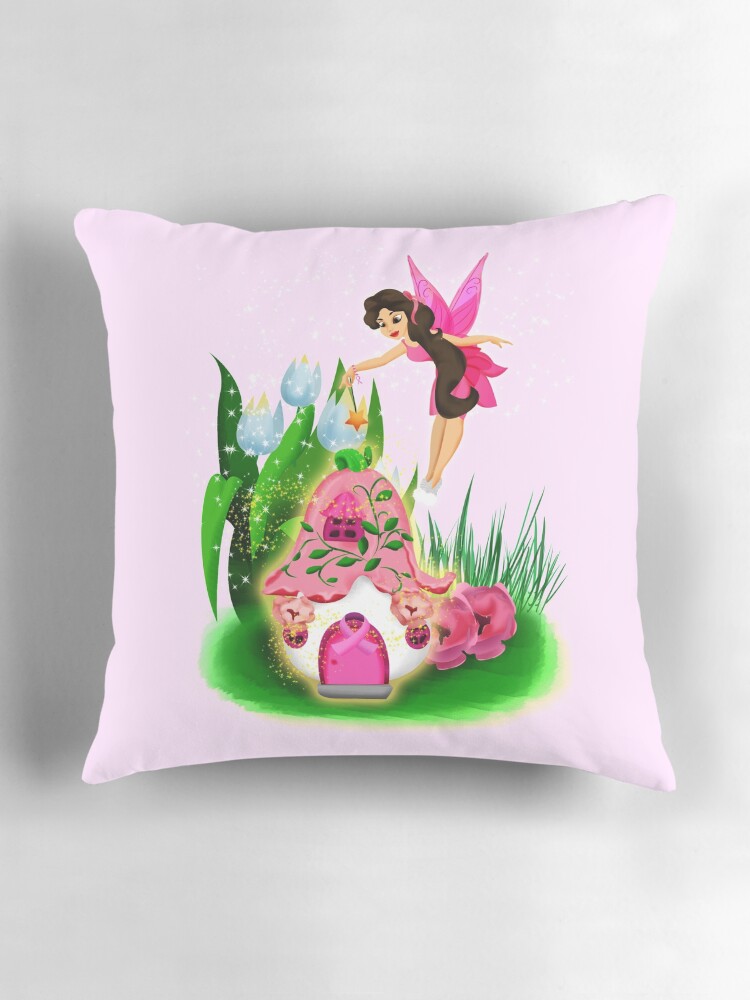 Thumbnail 3 of 4, Pillow, Join Esperanza the Hope and Faith Fairy In Pretty In Pink™ designed and sold by TeelieTurner.