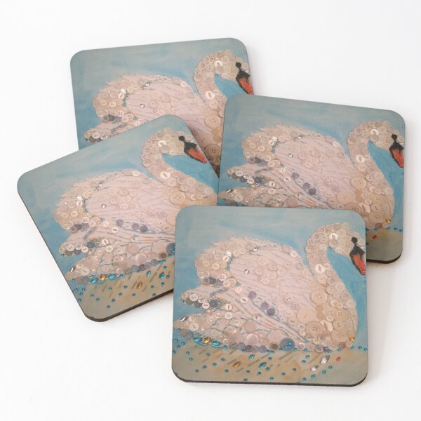 Artikelvorschau, Swan Button Mosaik Collage Kunstwerk entworfen und verkauft von esvb.