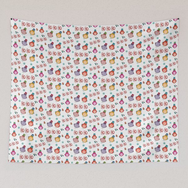 Item preview, A Bright and Colourful Christmas Pattern with Fat Birds designed and sold by MvuuStudio.