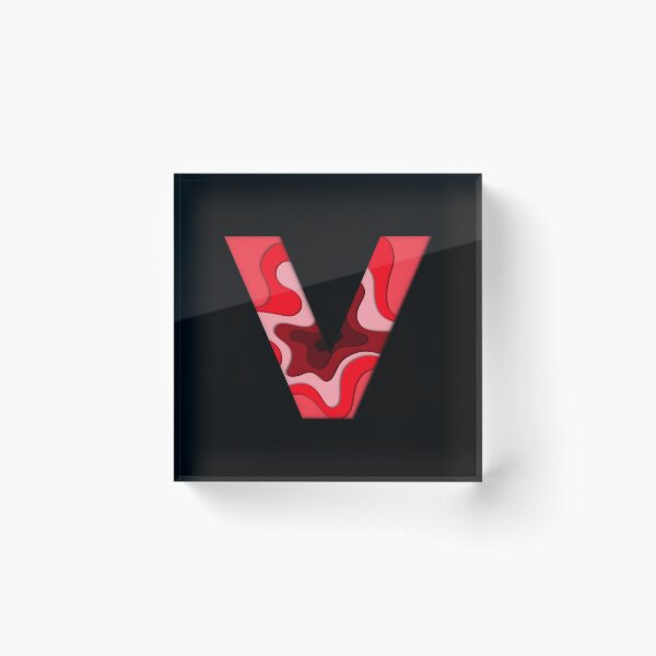 Item preview, The letter - V - Alphabet Series in Red Pattern designed and sold by SimplePickUps.
