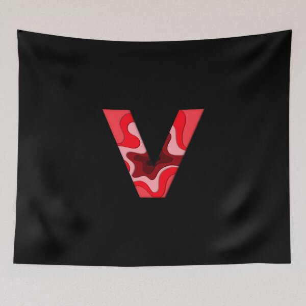 Item preview, The letter - V - Alphabet Series in Red Pattern designed and sold by SimplePickUps.