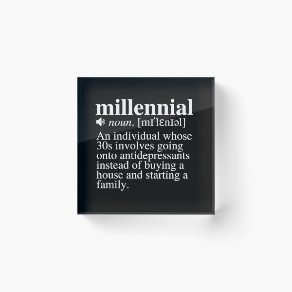 Item preview, Millennial Definition #2 - The 30s Depression (Black Background) designed and sold by mind-illusions.