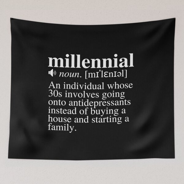 Item preview, Millennial Definition #2 - The 30s Depression (Black Background) designed and sold by mind-illusions.