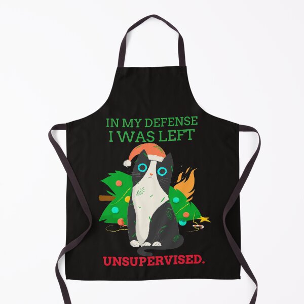 Item preview, I Was Left Unsupervised Christmas Naughty Cat designed and sold by davestees506.