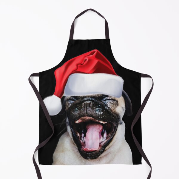 Item preview, Cute Laughing Pug Santa Hat Image Funny Dog Christmas Gift designed and sold by DamnCoolStuff.
