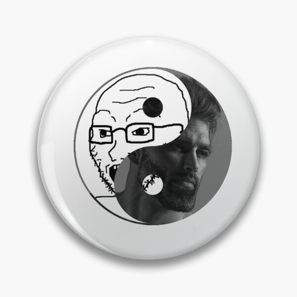 Item preview, CHAD YIN YANG WOJAK SOY BOY CRINGE DOOMER ZOOMER designed and sold by Rosko-.