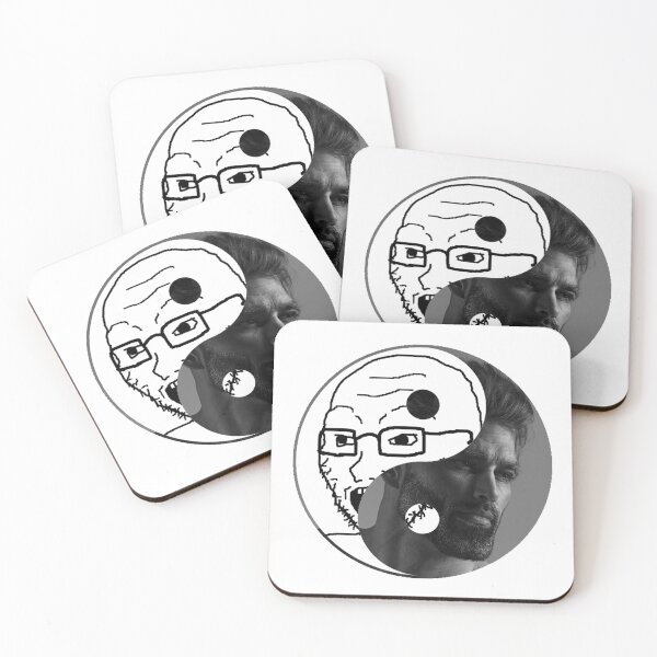 Item preview, CHAD YIN YANG WOJAK SOY BOY CRINGE DOOMER ZOOMER designed and sold by Rosko-.