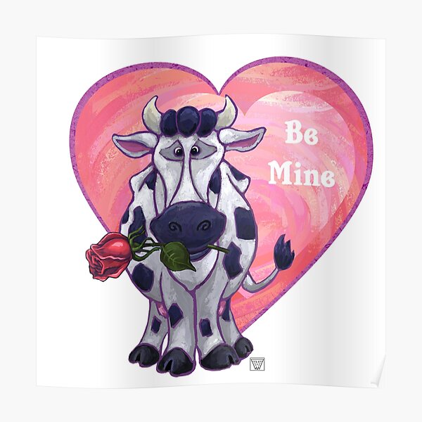 Cow Valentine's Day Poster