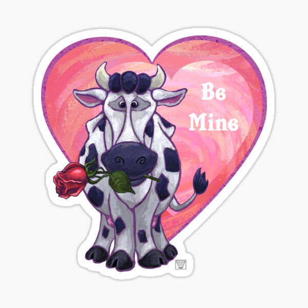 Cow Valentine's Day Sticker