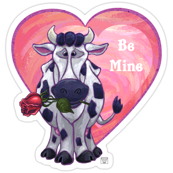 valentines day cow plush