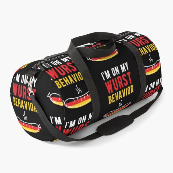 Item preview, I’m On My Wurst Behavior German Flag Bratwurst Festival  designed and sold by The Junto Shop.