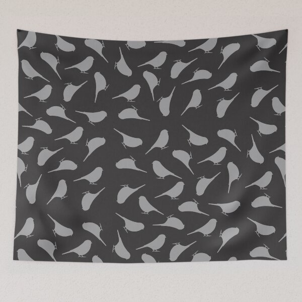 Item preview, Grey bird motif designed and sold by Marju Rose.