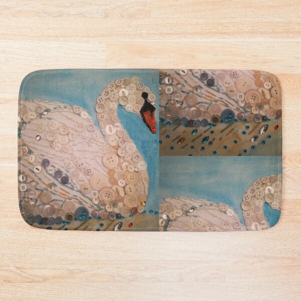Item preview, Swan beads and buttons collage mosaic painting pattern designed and sold by esvb.