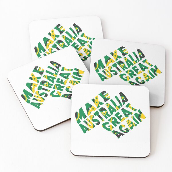 Item preview, Make Australia Great Again Aboriginal Art Green Yellow Text Map designed and sold by Sunny Collections.
