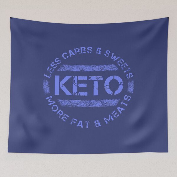 Artikelvorschau, Keto-Lebensstil-Diät-Geschenk mit getragenem beunruhigtem Text in Blau entworfen und verkauft von Funful.