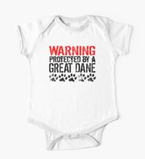 Warning Protected By A Great Dane One Piece - Short Sleeve