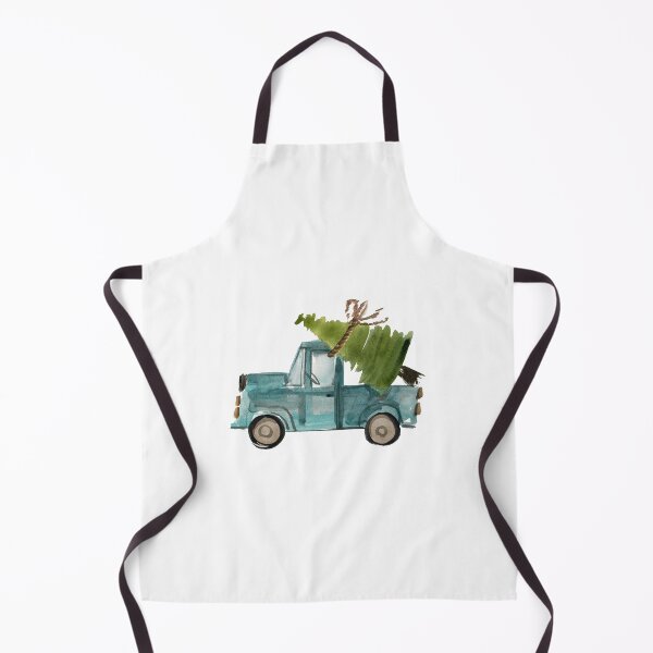 Item preview, watercolor blue truck with christmas tree designed and sold by Stacycooke.